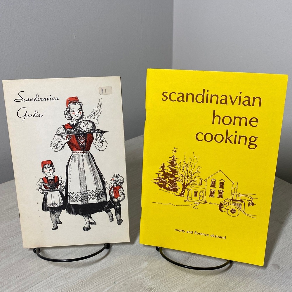 Vintage Scandinavian Cookbook Set 1955 Goodies 1976 Home Cooking Nordic Recipes